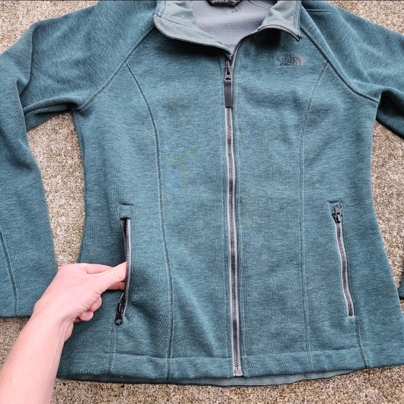 The North Face Deep Green Zip Up Jacket Soft Sweatshirt Women's Size Small - Picture 7 of 16